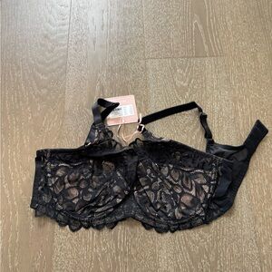 Panache Allure full cup lace detail black bra